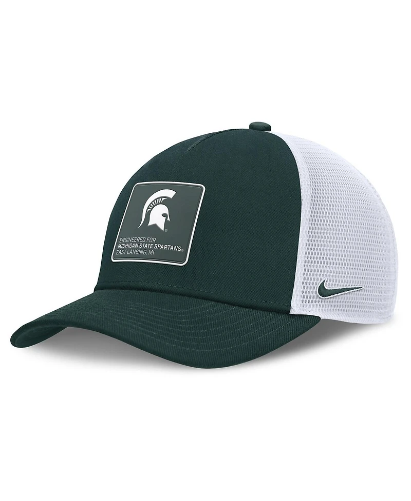 Nike Men's Forest Green/White Michigan State Spartans 2025 On-Field Rise Engineered Trucker Adjustable Hat