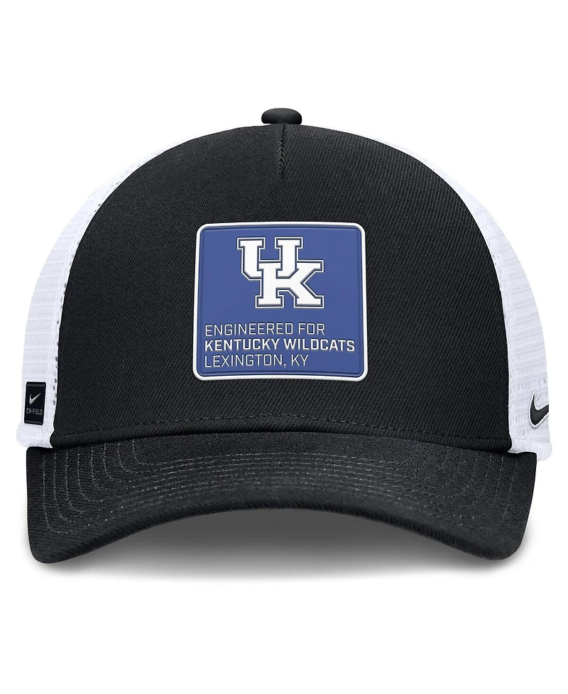 Nike Men's Black/White Kentucky Wildcats 2025 On-Field Rise Engineered Trucker Adjustable Hat