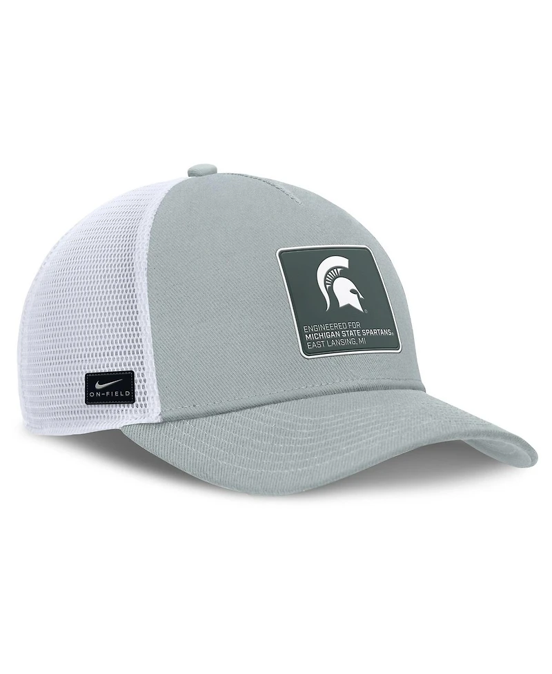 Nike Men's Silver/White Michigan State Spartans 2025 On-Field Rise Engineered Trucker Adjustable Hat