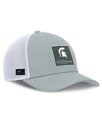 Nike Men's Silver/White Michigan State Spartans 2025 On-Field Rise Engineered Trucker Adjustable Hat