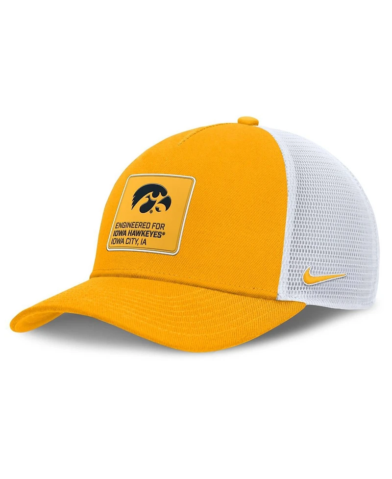 Nike Men's Gold/White Iowa Hawkeyes 2025 On-Field Rise Engineered Trucker Adjustable Hat