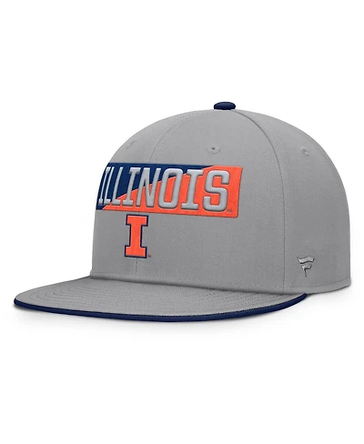 Fanatics Men's Gray Illinois Fighting Illini Duo Snapback Hat