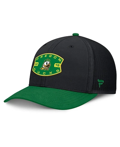 Fanatics Men's Black/Green Oregon Ducks Adapt Adjustable Trucker Hat