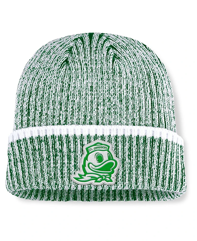 Fanatics Men's Green/White Oregon Ducks Haze Cuffed Knit Hat