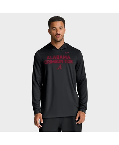 Nike Men's Black Alabama Crimson Tide 2025 Sideline Performance Long Sleeve Hoodie T-Shirt