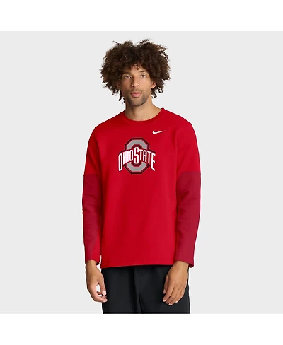 Nike Men's Scarlet Ohio State Buckeyes 2025 Sideline Coach Performance Long Sleeve T-Shirt