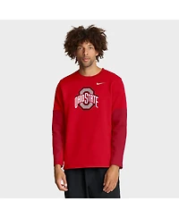 Nike Men's Scarlet Ohio State Buckeyes 2025 Sideline Coach Performance Long Sleeve T-Shirt
