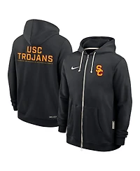 Nike Men's Black Usc Trojans 2025 Sideline Standard Issue Dri-fit Full-Zip Hoodie