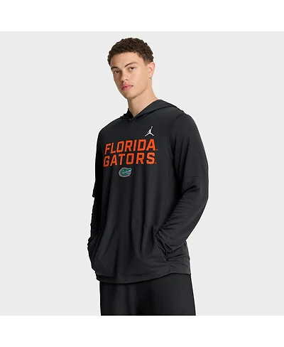 Jordan Men's Black Florida Gators 2025 Sideline Performance Long Sleeve Hoodie T-Shirt