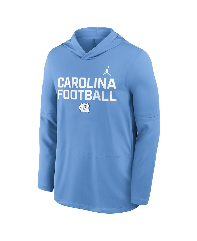 Jordan Men's Carolina Blue North Tar Heels 2025 Sideline Performance Long Sleeve Hoodie T-Shirt