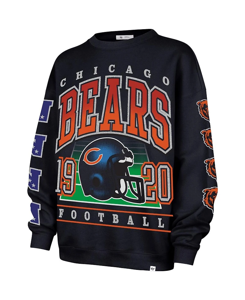'47 Brand Women's Navy Chicago Bears Go Big Oversized Pullover Sweatshirt
