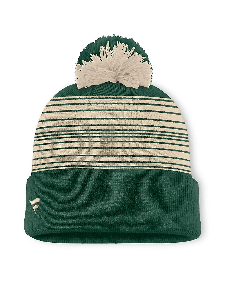 Fanatics Green Minnesota Wild Fundamental Spirit Cuffed Pom Knit Hat