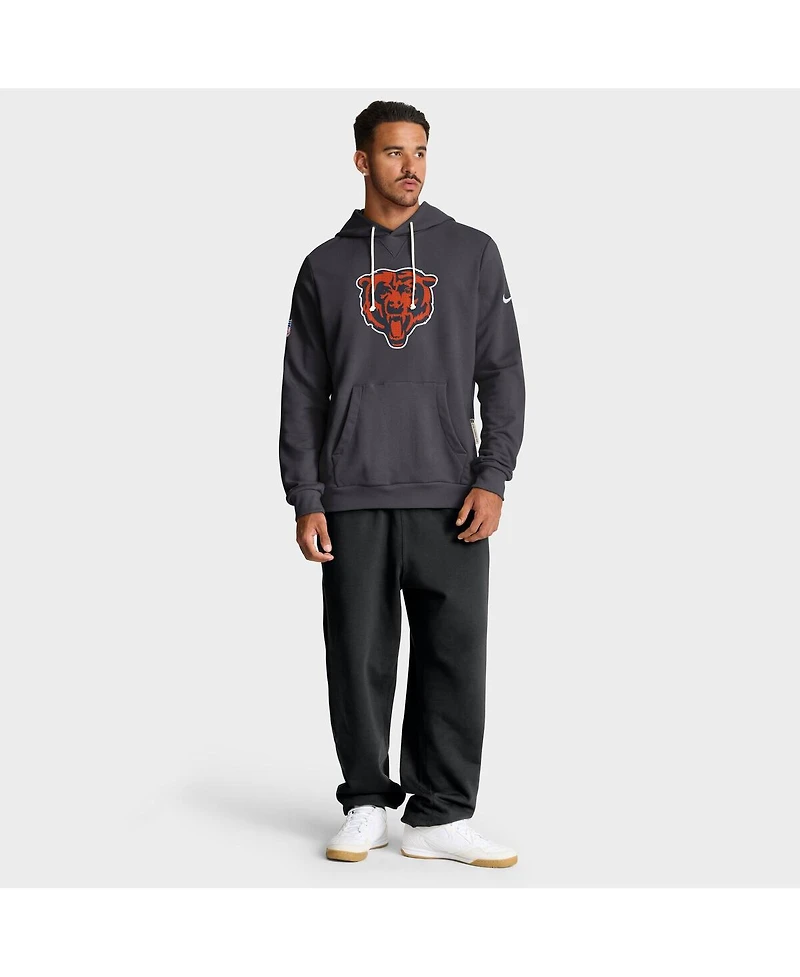 Nike Men's Anthracite Chicago Bears Sideline Standard Issue Initial Home Dri-fit Hoodie