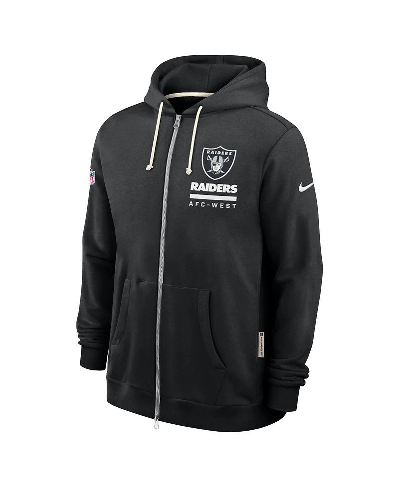 Nike Men's Black Las Vegas Raiders Sideline Standard Issue Utility Player Dri-fit Full-Zip Hoodie