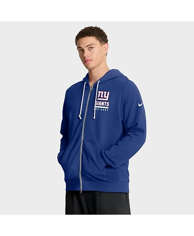 Nike Men's Royal New York Giants Sideline Standard Issue Utility Player Dri-fit Full-Zip Hoodie