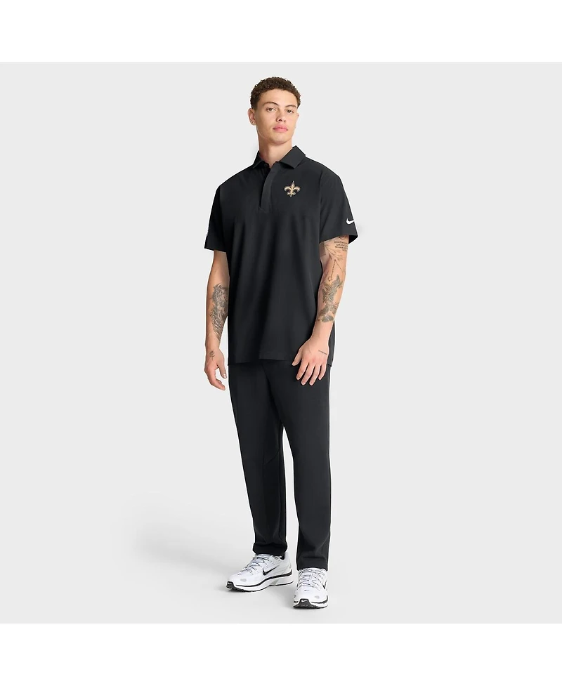 Nike Men's Black New Orleans Saints Sideline City Pride Woven Performance Polo Shirt