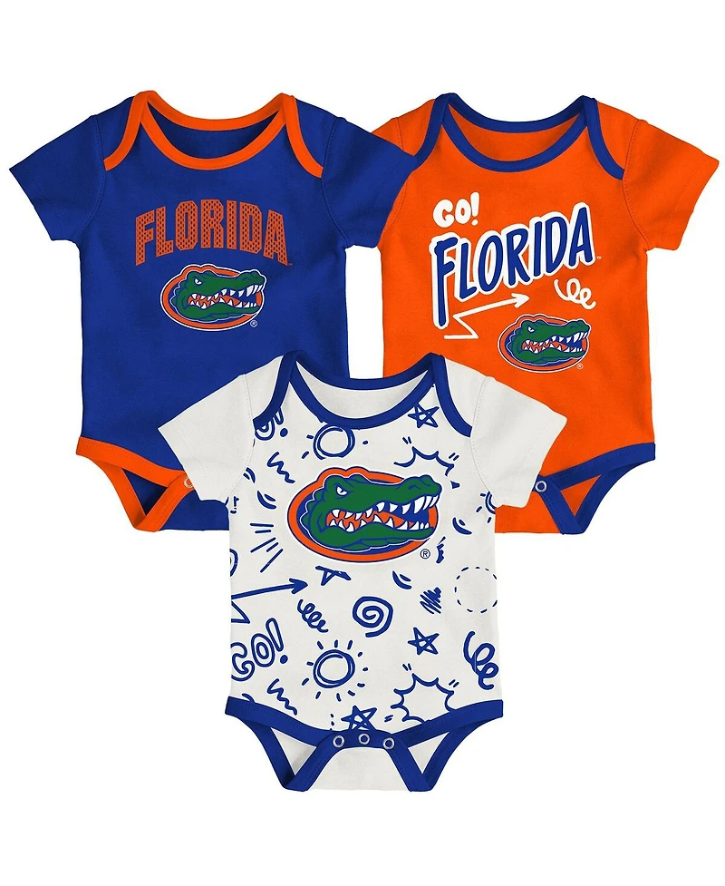 Outerstuff Baby Boys and Girls 3-Pack Florida Gators All Day Play Bodysuit Set