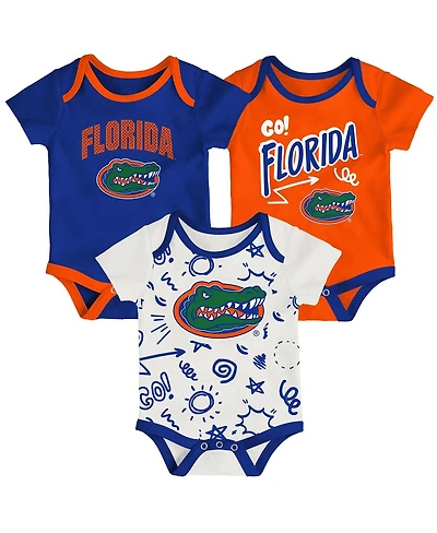 Outerstuff Baby Boys and Girls 3-Pack Florida Gators All Day Play Bodysuit Set