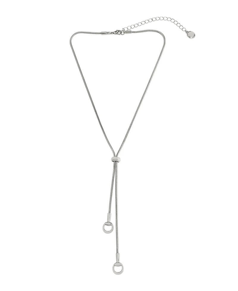 Steve Madden Rhodium Collegiate Link Y-Necklace