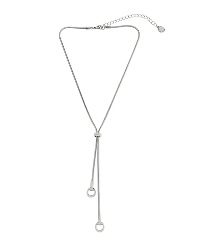 Steve Madden Rhodium Collegiate Link Y-Necklace