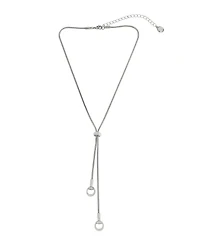 Steve Madden Rhodium Collegiate Link Y-Necklace