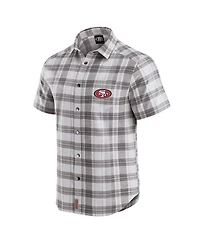 Darius Rucker Collection by Fanatics Men's Gray San Francisco 49ers Team Plaid Short Sleeve Full-Snap Shirt