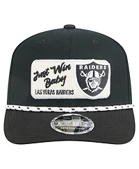 New Era Men's Black Las Vegas Raiders Chant 9SEVENTY Stretch-Snap Hat