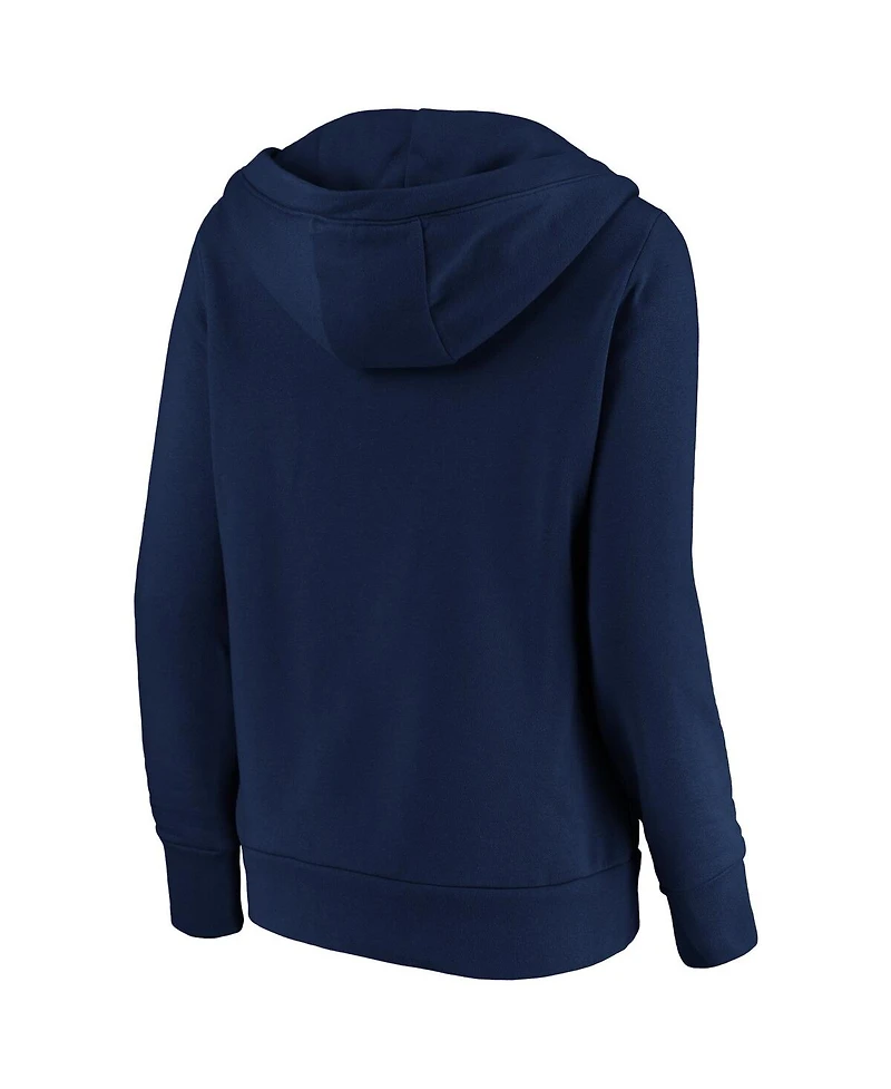 Fanatics Women's Navy Vancouver Whitecaps Fc Fleece Scarf Sleeve V-Neck Pullover Hoodie