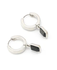 Steve Madden Faux Stone Gem Charm Huggies Earrings