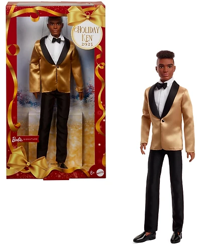 Barbie 2025 Holiday Ken Doll Dark Brown Hair