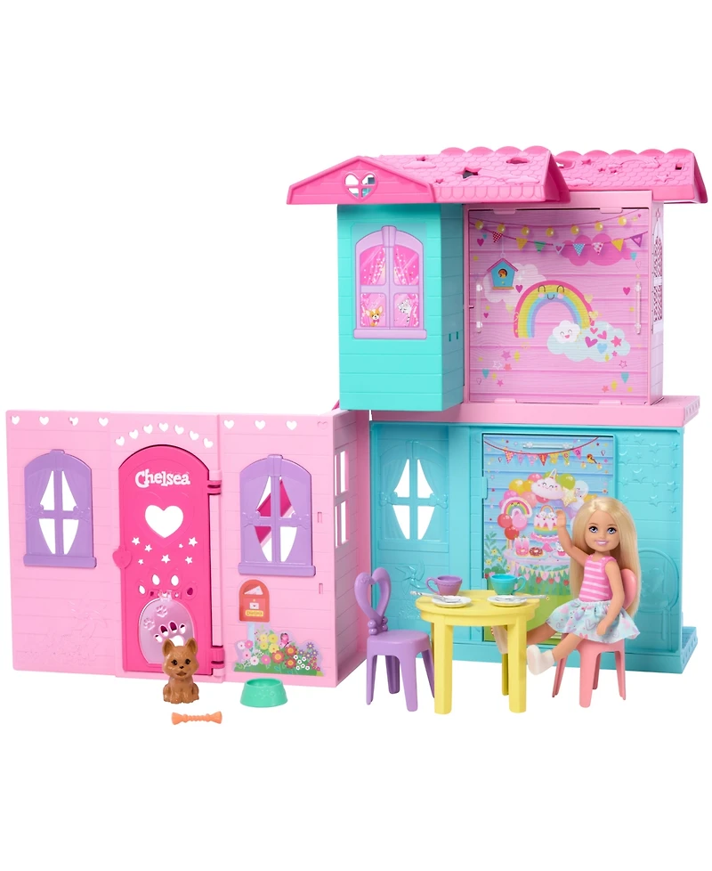 Barbie Chelsea Pop-Up Doll House with Doll and 15 Plus Accessories