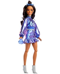 Barbie Deluxe Style Fashion Doll 7 in Metallic Blue Top and Skirt with Accessories