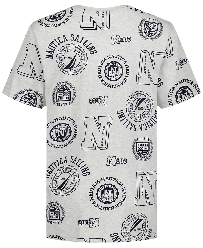 Nautica Toddler and Little Boys Mixed Print Short Sleeve T-Shirt