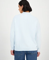 Hooked Up by Iot Juniors' Verbiage Mock Neck Sweater