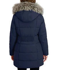 Nautica Women's Faux-Fur-Trim Hooded Puffer Coat