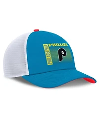 Nike Men's Teal Philadelphia Phillies Neon 90s Rise Structured Performance Adjustable Trucker Hat