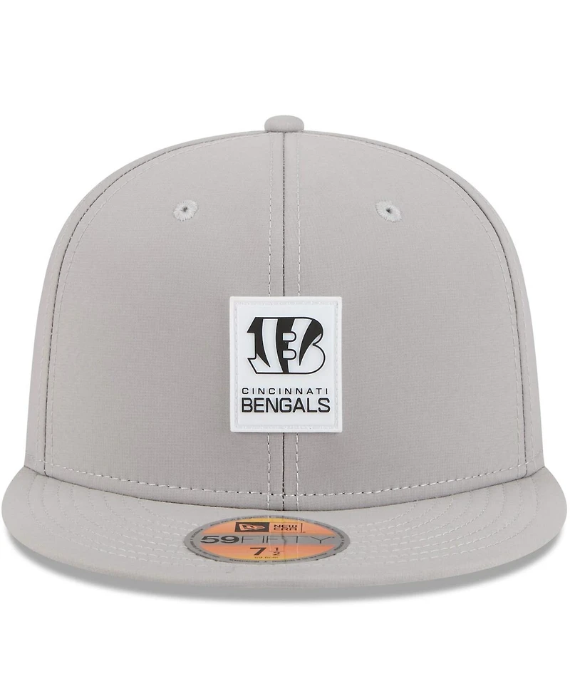 New Era Men's Gray Cincinnati Bengals 2025 Sideline 59FIFTY Fitted Hat