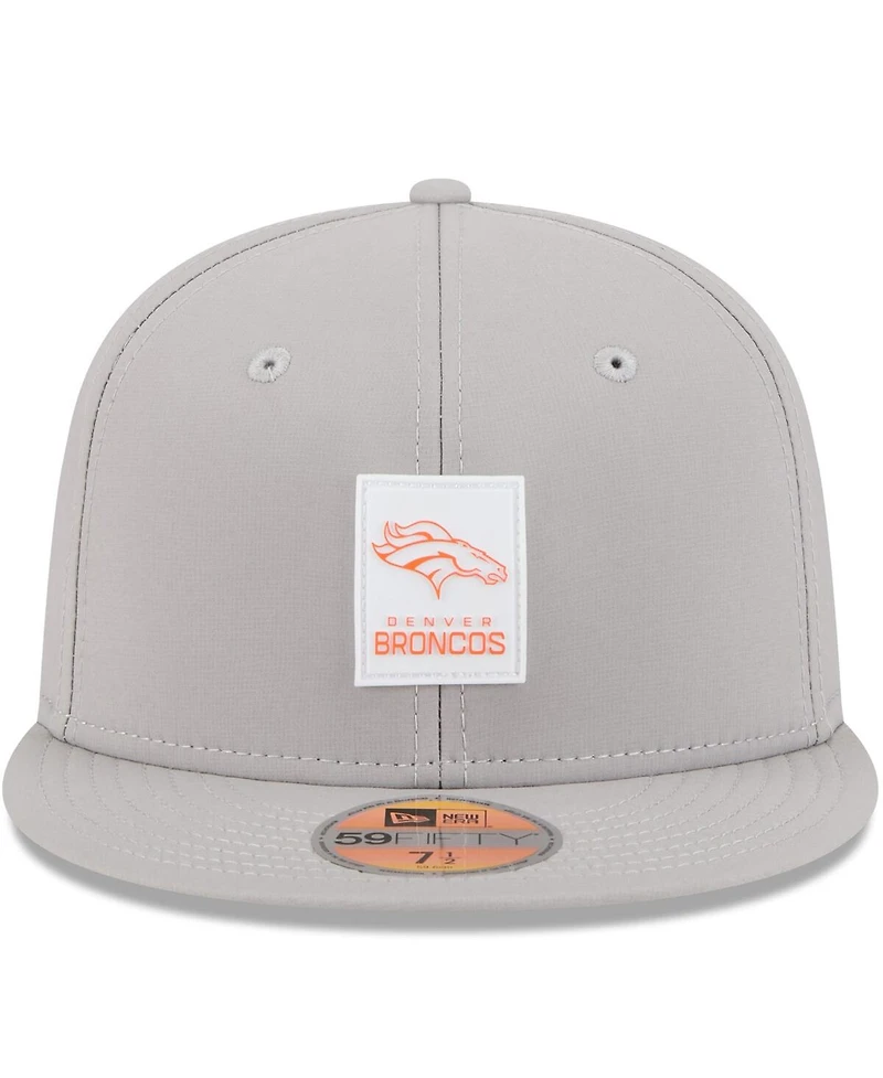 New Era Men's Gray Denver Broncos 2025 Sideline 59FIFTY Fitted Hat