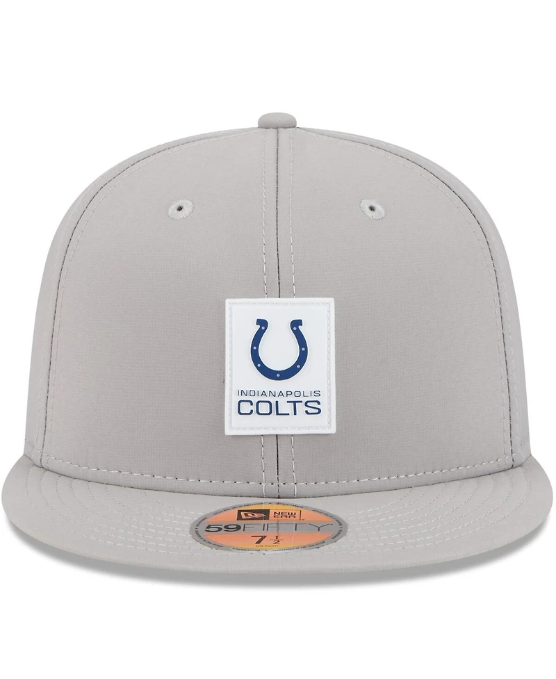 New Era Men's Gray Indianapolis Colts 2025 Sideline 59FIFTY Fitted Hat