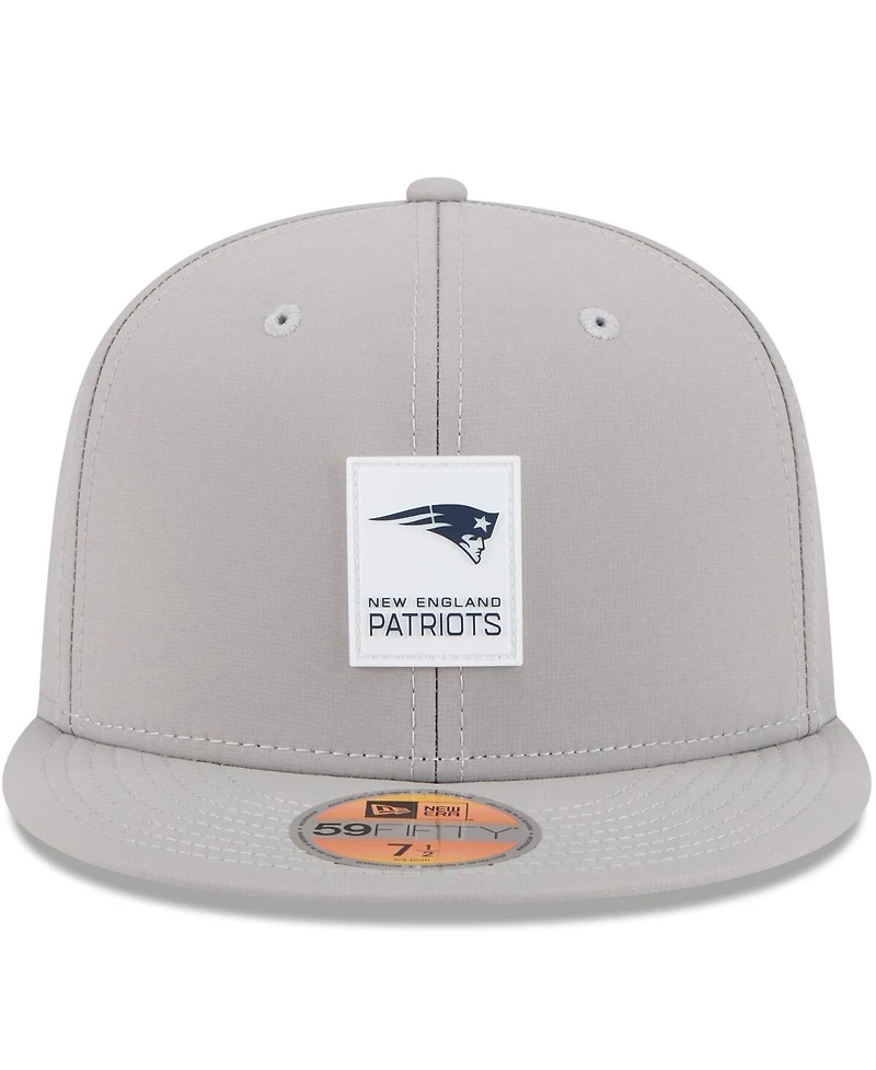 New Era Men's Gray England Patriots 2025 Sideline 59FIFTY Fitted Hat