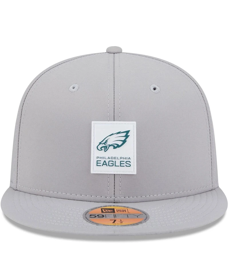 New Era Men's Gray Philadelphia Eagles 2025 Sideline 59FIFTY Fitted Hat