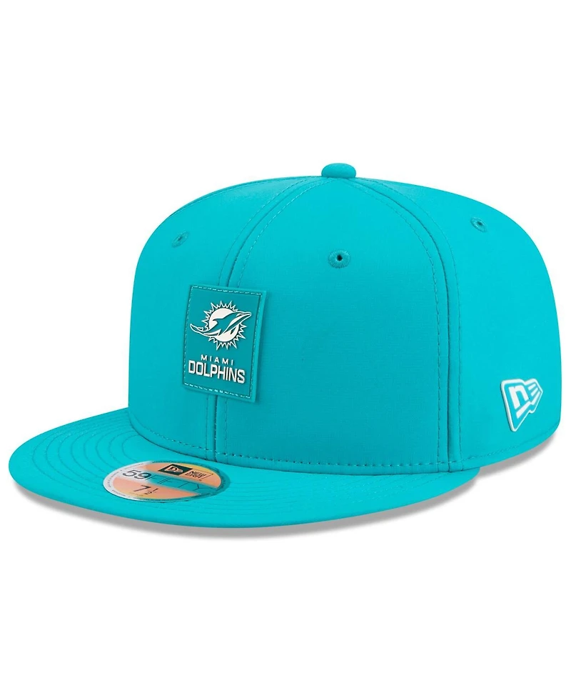 New Era Men's Aqua Miami Dolphins 2025 Sideline 59FIFTY Fitted Hat
