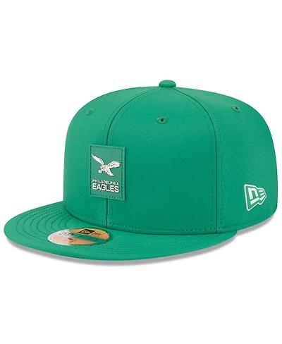 New Era Men's Kelly Green Philadelphia Eagles 2025 Sideline Throwback 59FIFTY Fitted Hat