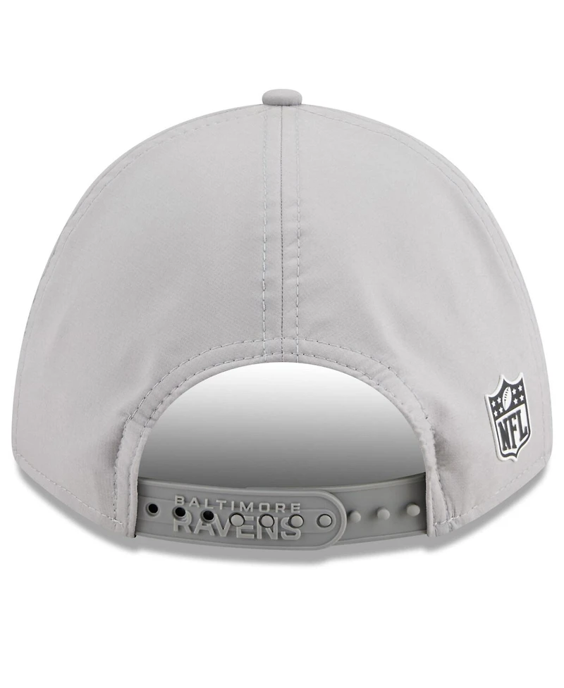 New Era Men's Gray Baltimore Ravens 2025 Sideline M-crown 9FORTY Adjustable Hat