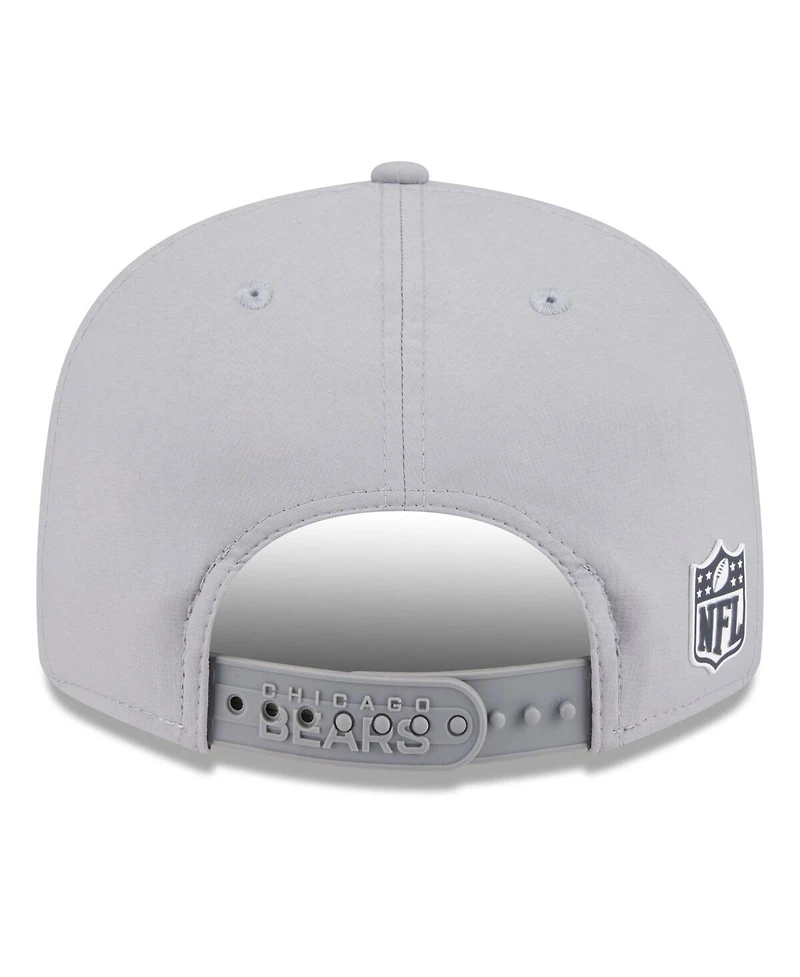 New Era Men's Gray Chicago Bears 2025 Sideline Split Panel 9FIFTY Snapback Hat