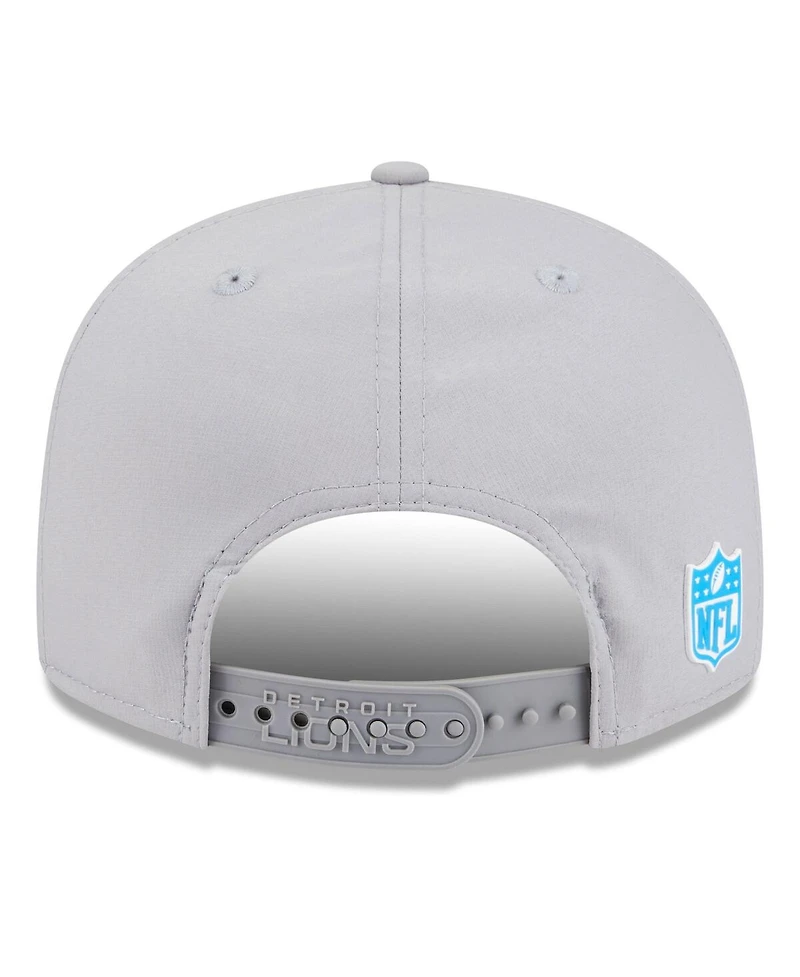 New Era Men's Gray Detroit Lions 2025 Sideline Split Panel 9FIFTY Snapback Hat