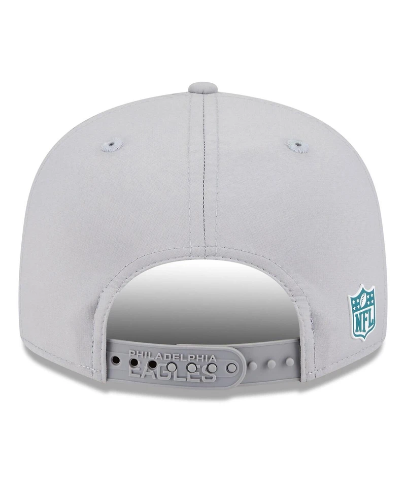 New Era Men's Gray Philadelphia Eagles 2025 Sideline Split Panel 9FIFTY Snapback Hat