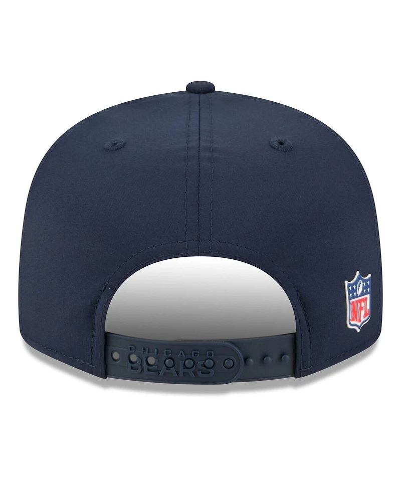 New Era Men's Navy Chicago Bears 2025 Sideline Split Panel 9FIFTY Snapback Hat