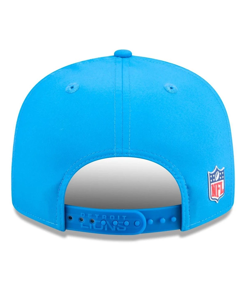 New Era Men's Blue Detroit Lions 2025 Sideline Throwback Split Panel 9FIFTY Snapback Hat