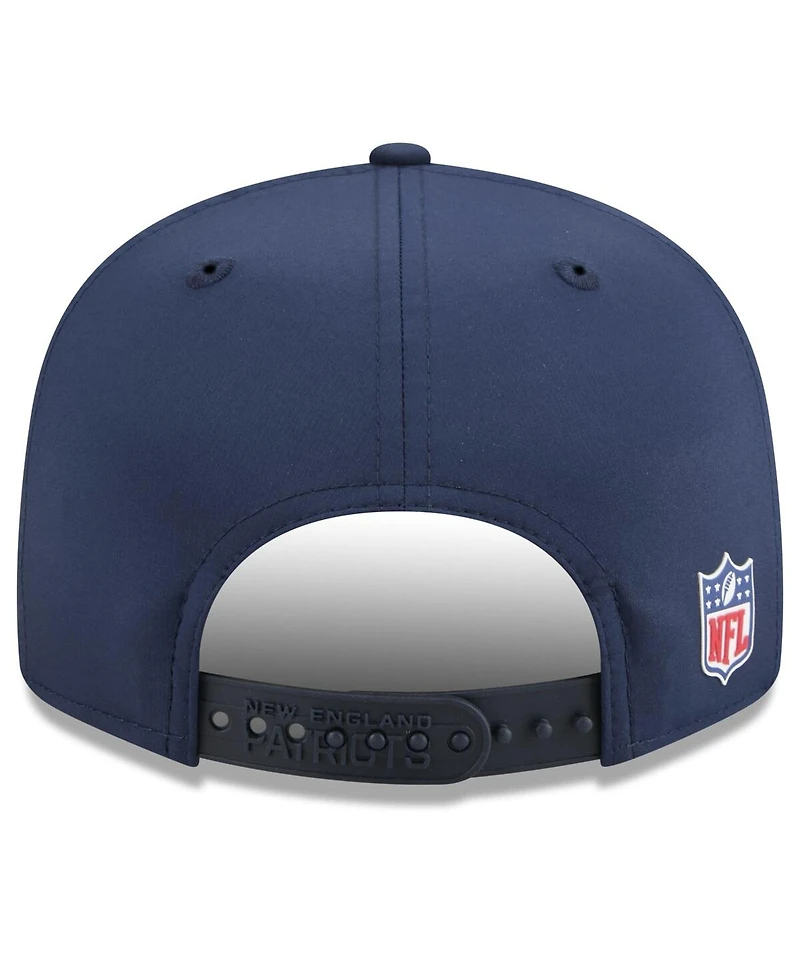 New Era Men's Navy New England Patriots 2025 Sideline Split Panel 9FIFTY Snapback Hat